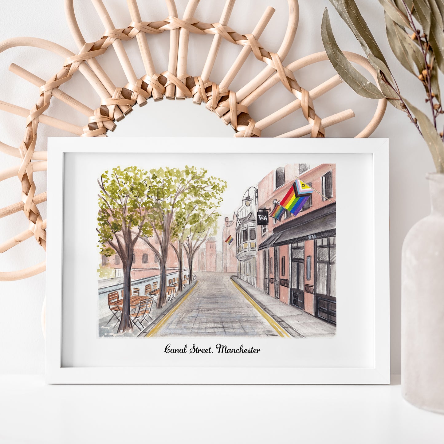 Canal Street, Gay Village, Manchester - Art Print