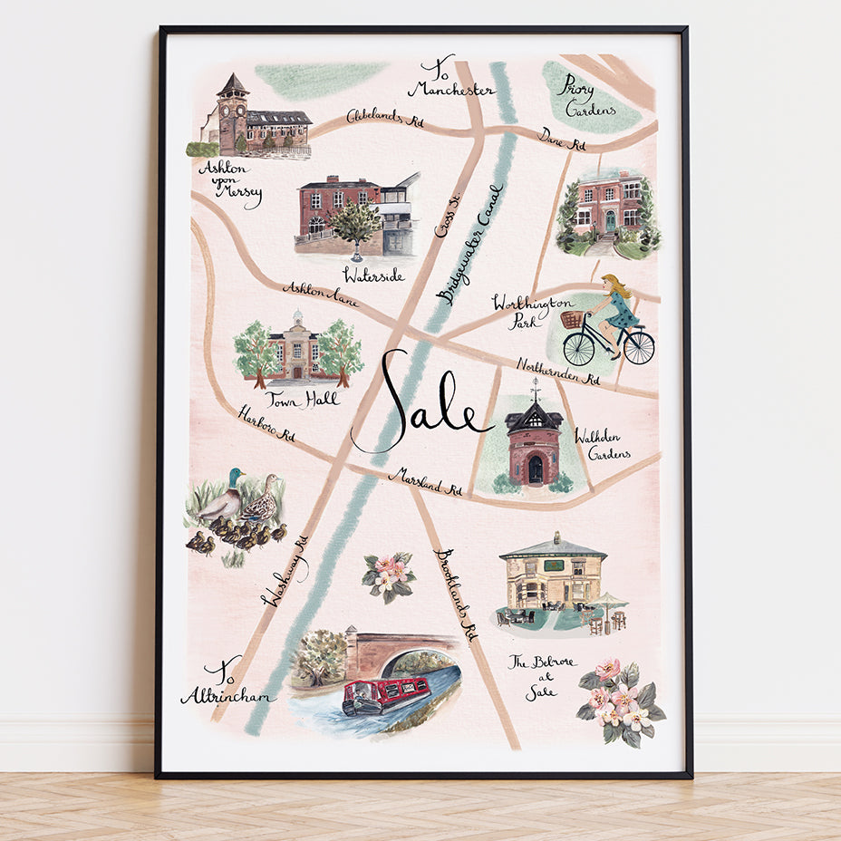 Sale Illustrated map - Art Print