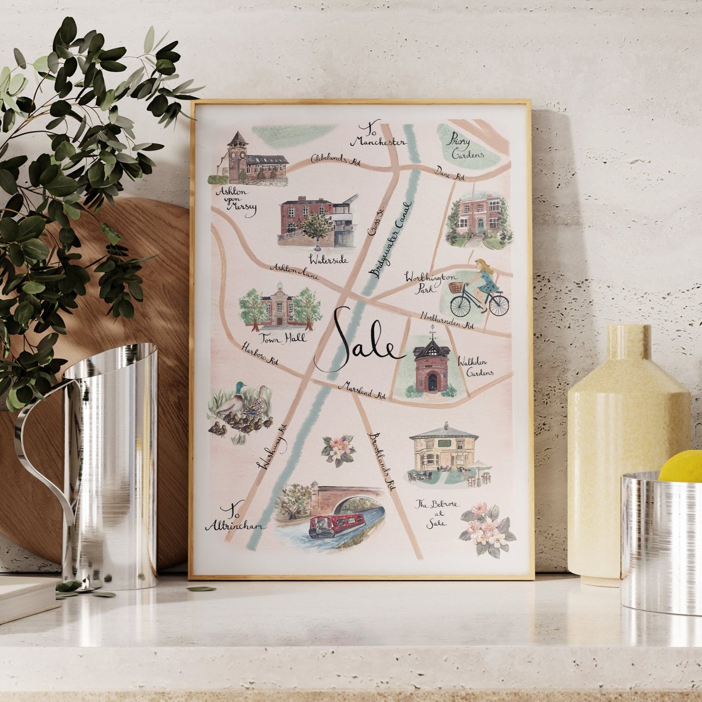 Sale Illustrated map - Art Print