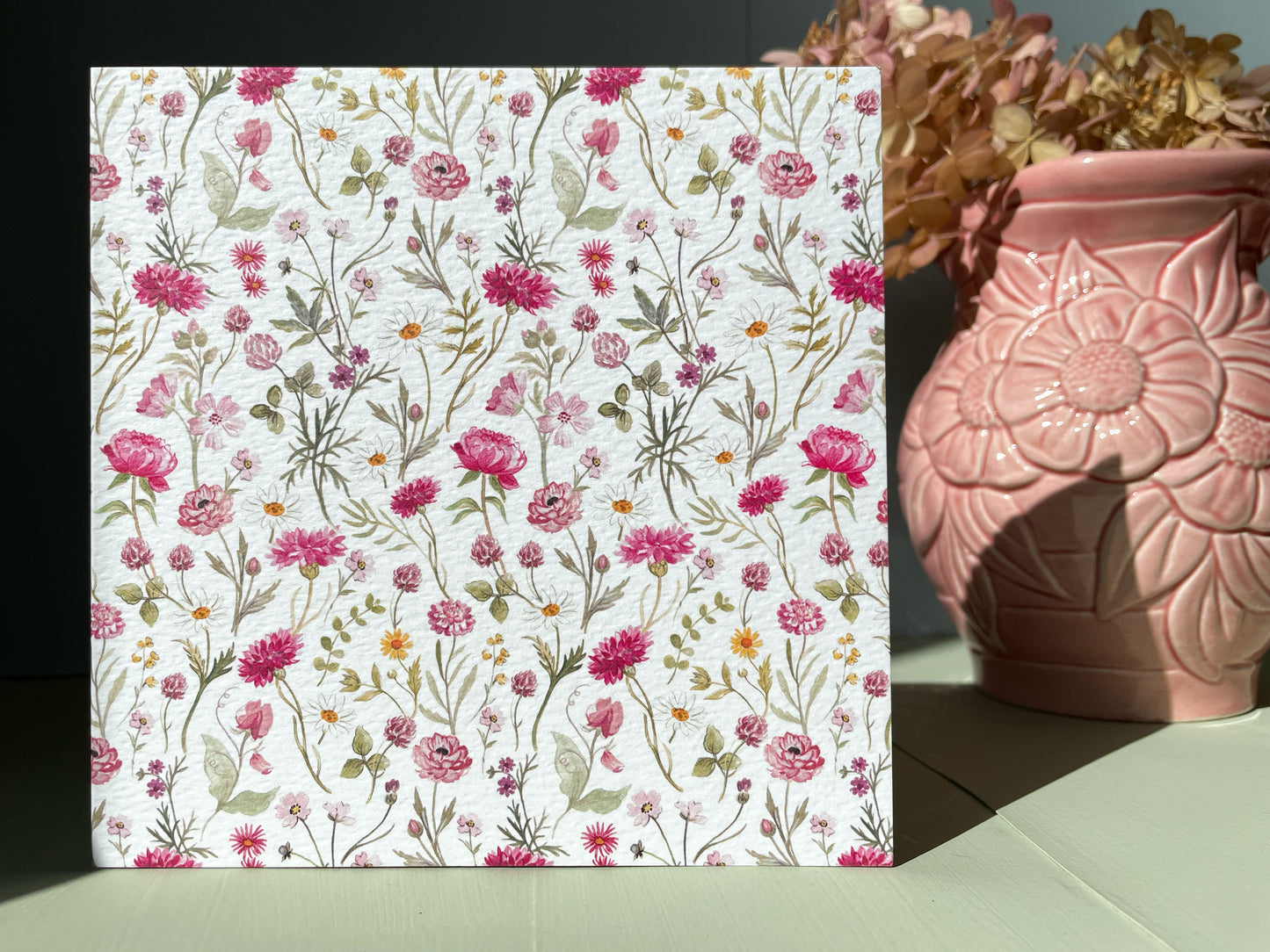 Pink Meadow Greeting Card