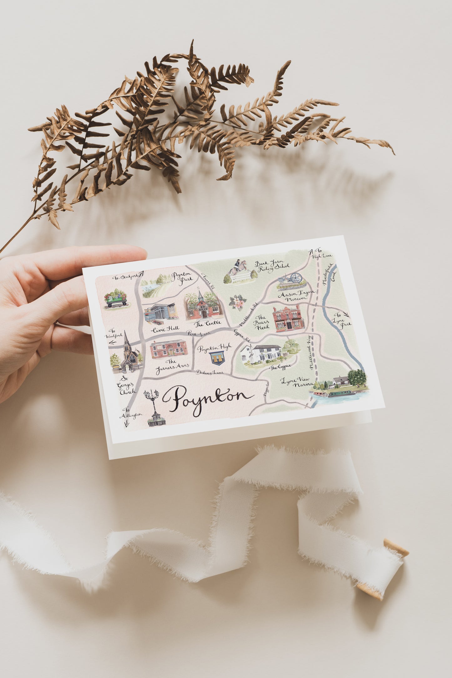 Poynton Map Greeting Card