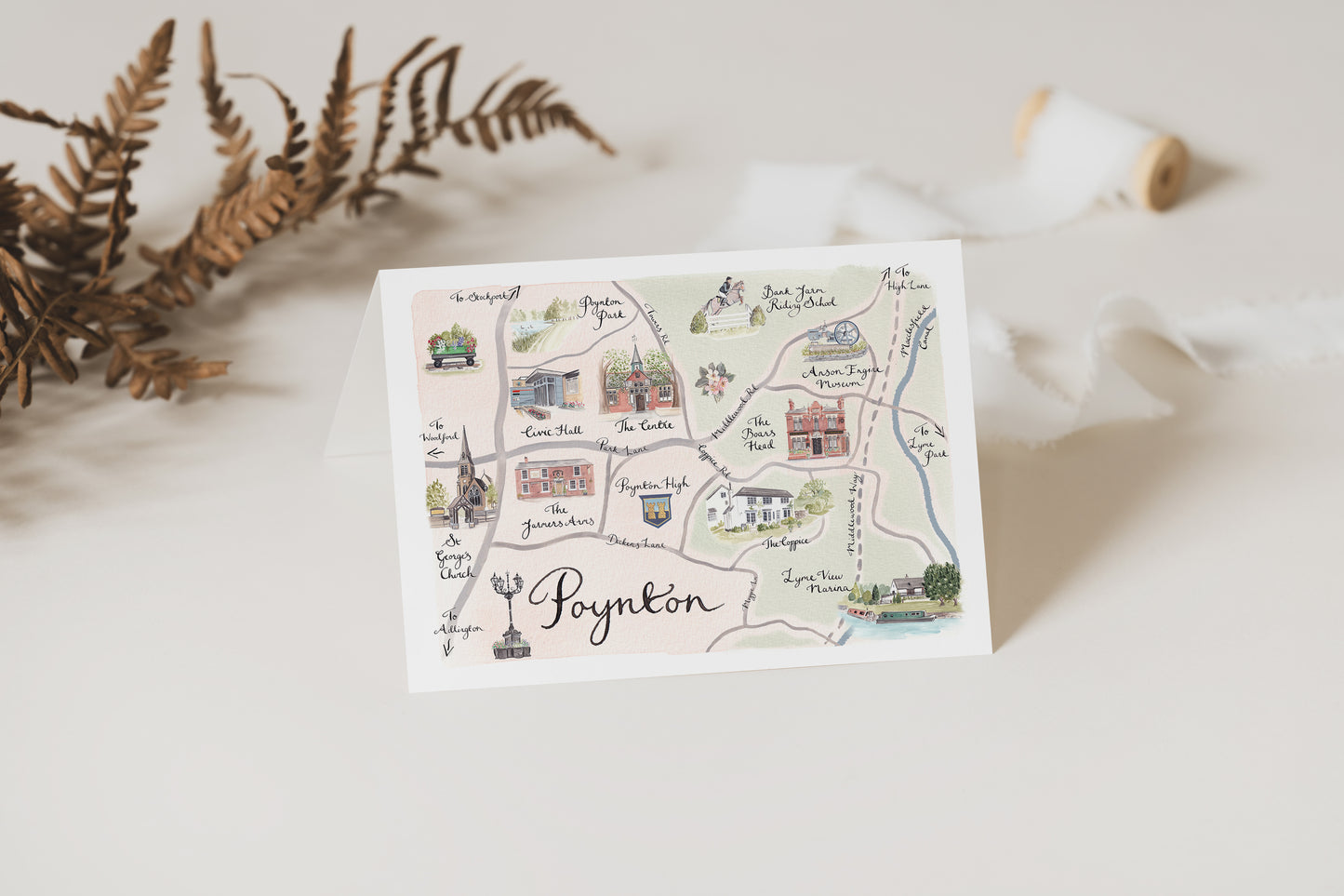 Poynton Map Greeting Card