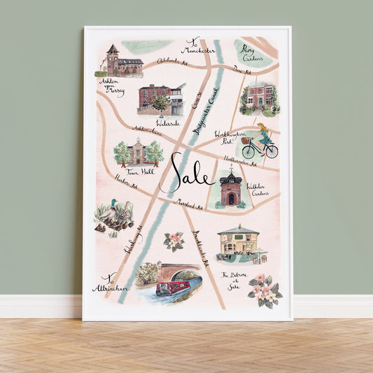 Sale Illustrated map - Art Print
