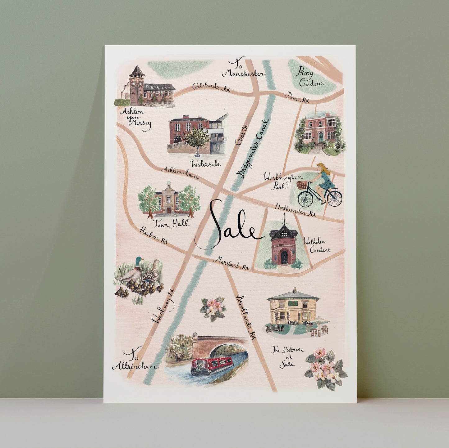 Sale Illustrated map - Art Print