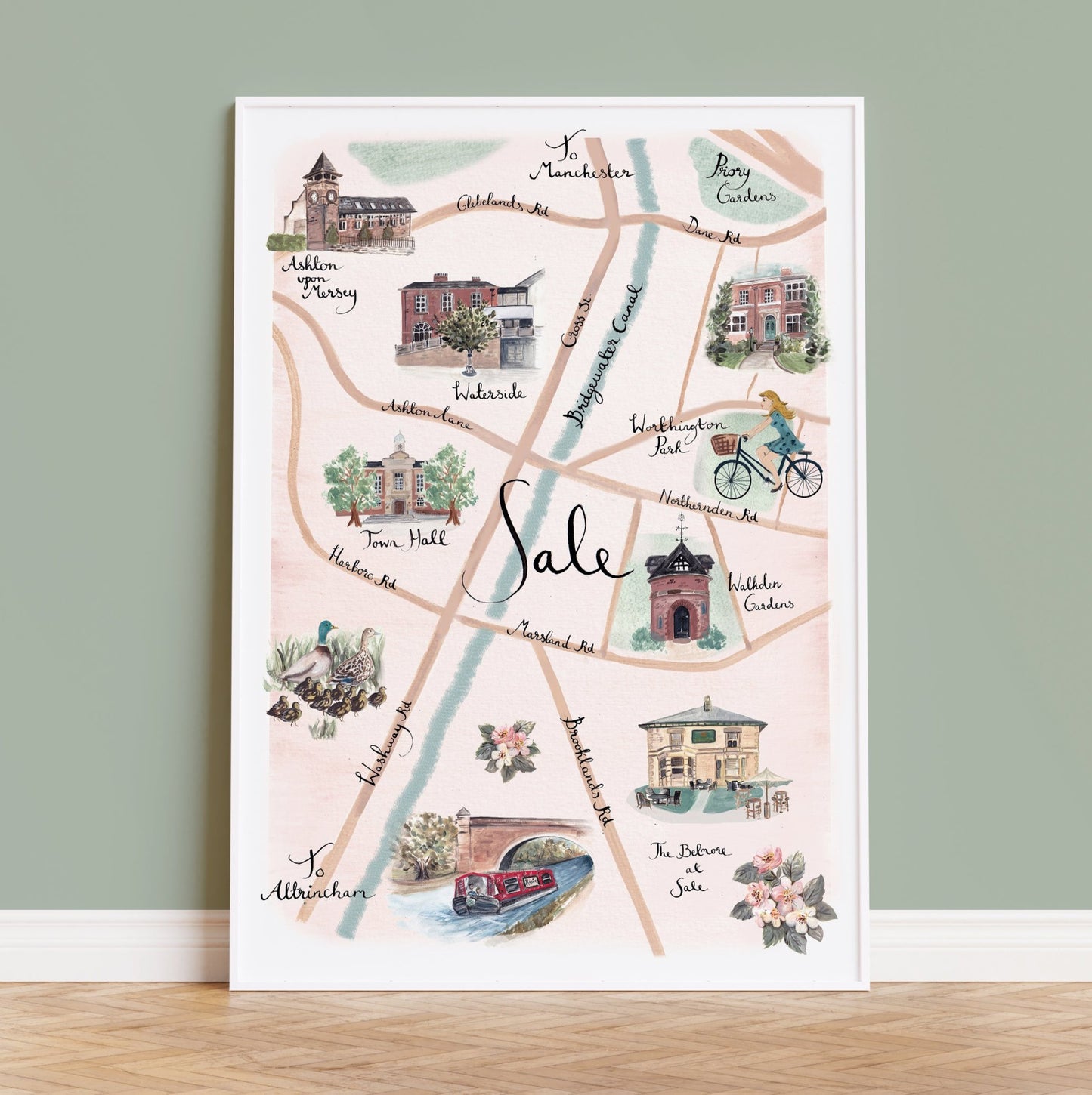 Sale Illustrated map - Art Print