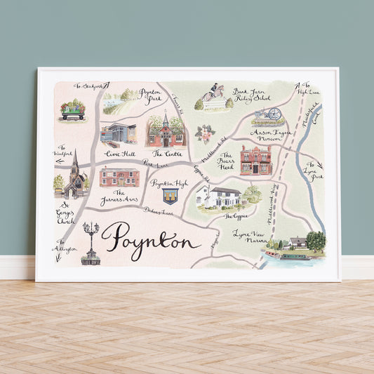Poynton Illustrated Map - Art Print